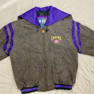 LA Lakers 90s STARTER puffer jacket Mens XL NBA vintage rare zipper hood